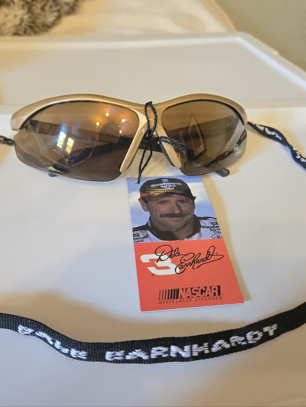 Dale Earnhardt Idoleyez NASCAR Sunglasses - Gold Frames & Gold Lens & Strap